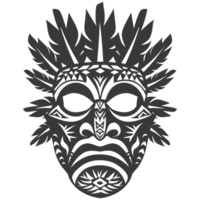 ai generato silhouette hawaiano maschera nero colore solo png