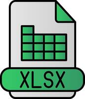 Xlsx Line Filled Gradient  Icon vector