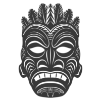AI generated Silhouette Hawaiian Mask black color only png