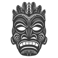 ai généré silhouette hawaïen masque noir Couleur seulement png