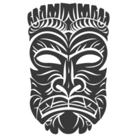 ai généré silhouette hawaïen masque noir Couleur seulement png