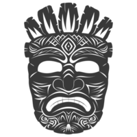 AI generated Silhouette Hawaiian Mask black color only png