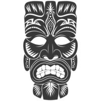 AI generated Silhouette Hawaiian Mask black color only png