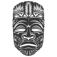 AI generated Silhouette Hawaiian Mask black color only png