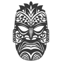 ai généré silhouette hawaïen masque noir Couleur seulement png