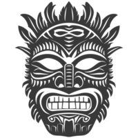 AI generated Silhouette Hawaiian Mask black color only png