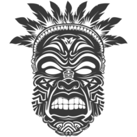 ai gegenereerd silhouet hawaiiaans masker zwart kleur enkel en alleen png