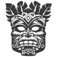 AI generated Silhouette Hawaiian Mask black color only png