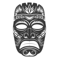 AI generated Silhouette Hawaiian Mask black color only png