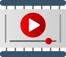 Video Player Flat Gradient  Icon vector