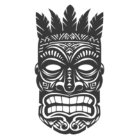 ai genererad silhuett hawaiian mask svart Färg endast png