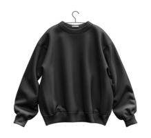 AI generated black sweater jacket template with front view, generative ai png