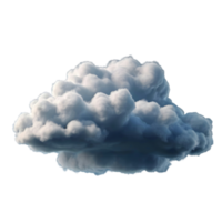 AI generated Realistic partly cloudy weather, fluffy clouds on a transparent background png