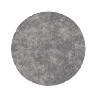 Modern, gray round carpet, top view. Rug on transparent background, PNG. Cut out home decor. Contemporary, loft style. Flat lay, floor plan. 3D rendering. png