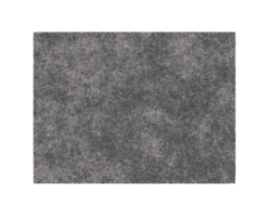 Modern, gray rectangular carpet, top view. Rug on transparent background, PNG. Cut out home decor. Contemporary, loft style. Flat lay, floor plan. 3D rendering. png