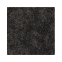 Modern, black square carpet, top view. Rug on transparent background. Cut out home decor. Contemporary, loft style. Flat lay, floor plan. 3D rendering. png