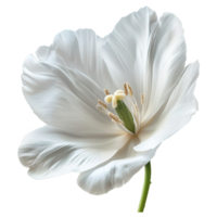 AI generated White flower isolated on transparent background. For use in scrapbooking, floristry or herbarium png