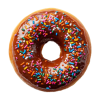 AI generated Donut with sprinkles isolated on transparent background png