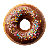 ai généré Donut avec arrose isolé sur transparent Contexte png