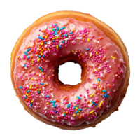 ai gegenereerd donut met hagelslag geïsoleerd Aan transparant achtergrond png