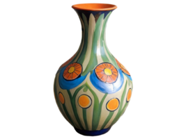 AI generated A beautiful and different vase with different shapes drawn on it png