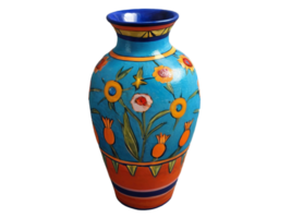 AI generated A beautiful and different vase with different shapes drawn on it png