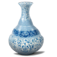 AI generated A beautiful and different vase with different shapes drawn on it png