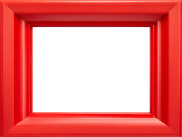 AI generated red square frame on transparent background png