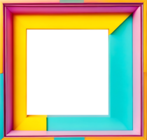 AI generated colorful square frame with a transparent background png