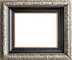 AI generated an empty frame with a gold frame on a transparent background png