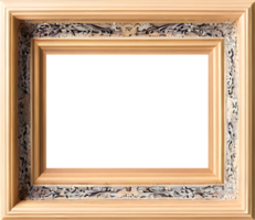 AI generated an empty wooden frame with a white background png