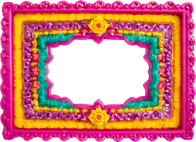 AI generated a colorful frame with a flower on it png