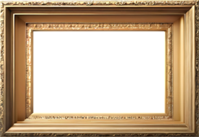 AI generated gold frame with a transparent background png