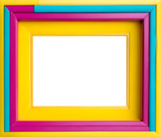 AI generated colorful wooden frame with a transparent background png