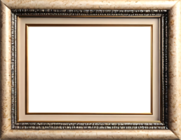 AI generated an empty frame with a gold frame on a transparent background png