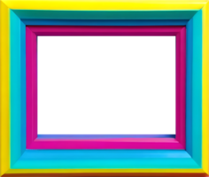 AI generated colorful picture frame on transparent background png