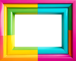 AI generated colorful frame with transparent background png