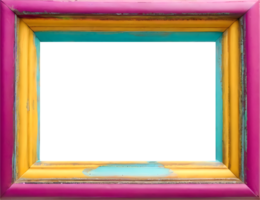 AI generated a colorful wooden frame with a transparent background png