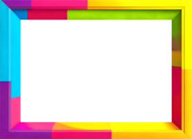 AI generated colorful square frame with a transparent background png