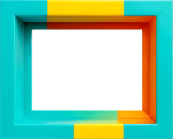 AI generated colorful square frame with transparent background png