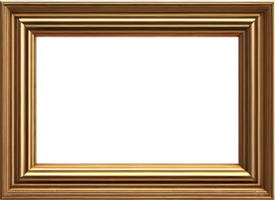 AI generated gold frame on transparent background png