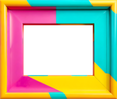 AI generated colorful picture frame with a transparent background png