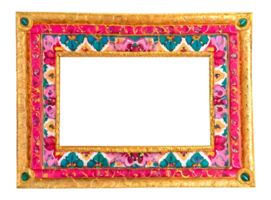 AI generated a picture frame with a colorful pattern png