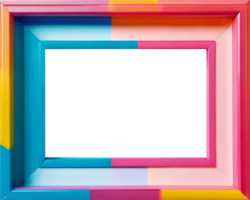 AI generated colorful picture frame with transparent background png