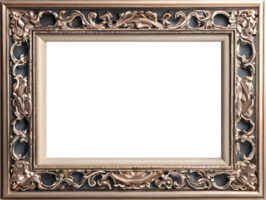 AI generated an empty frame with a gold frame on a transparent background png