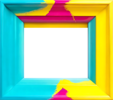 AI generated colorful frame with paint splatters on it png