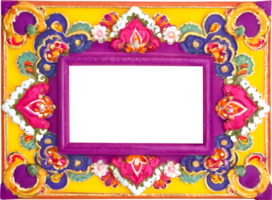 AI generated a colorful frame with a flower design png