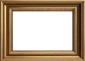 AI generated gold frame with a transparent background png