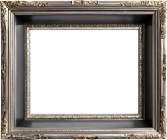 AI generated an empty frame with a gold frame on a transparent background png