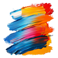 AI generated Colorful acrylic oil paint brush stroke isolated on transparent background. png